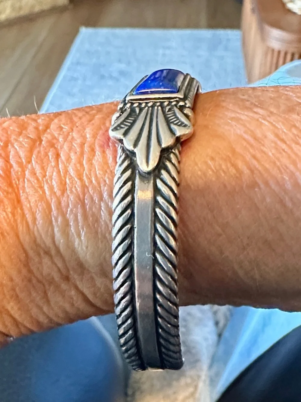 Carolyn Pollack Silver Bracelet with Lapis Blue Stone